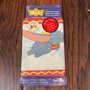 Vintage Disney DUMBO The Flying Elephant Wall Paper Self Stick Room Border 5 yds